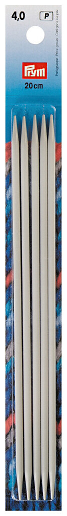 Image of Prym Strumpfstricknadeln, grau 4.00 mm, 20 cm, Karte 5 Stk., Aluminium