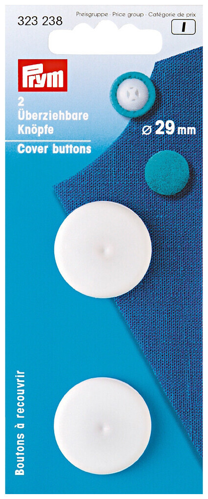 Image of Prym Knopf Überziehbar weiss 29 mm 2 Stk.