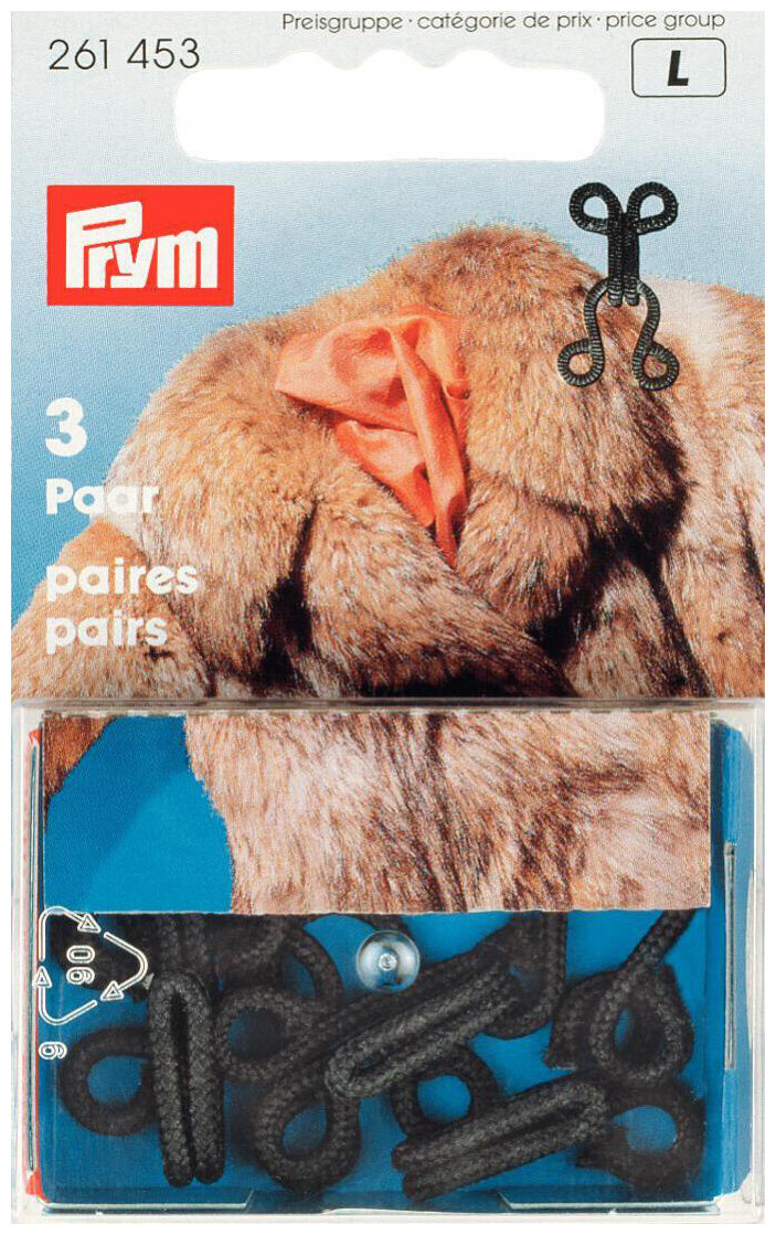 Image of Prym Pelzhaken + Augen schwarz 3 Stk.