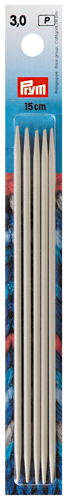 Image of Prym Strumpfstricknadeln, grau 3.00 mm, 15 cm, Karte 5 Stk., Aluminium