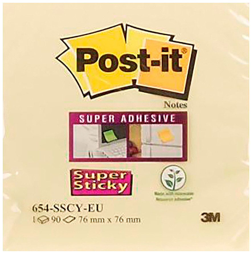 Image of Post-it Super Sticky 76x76 mm gelb, 6 Stück