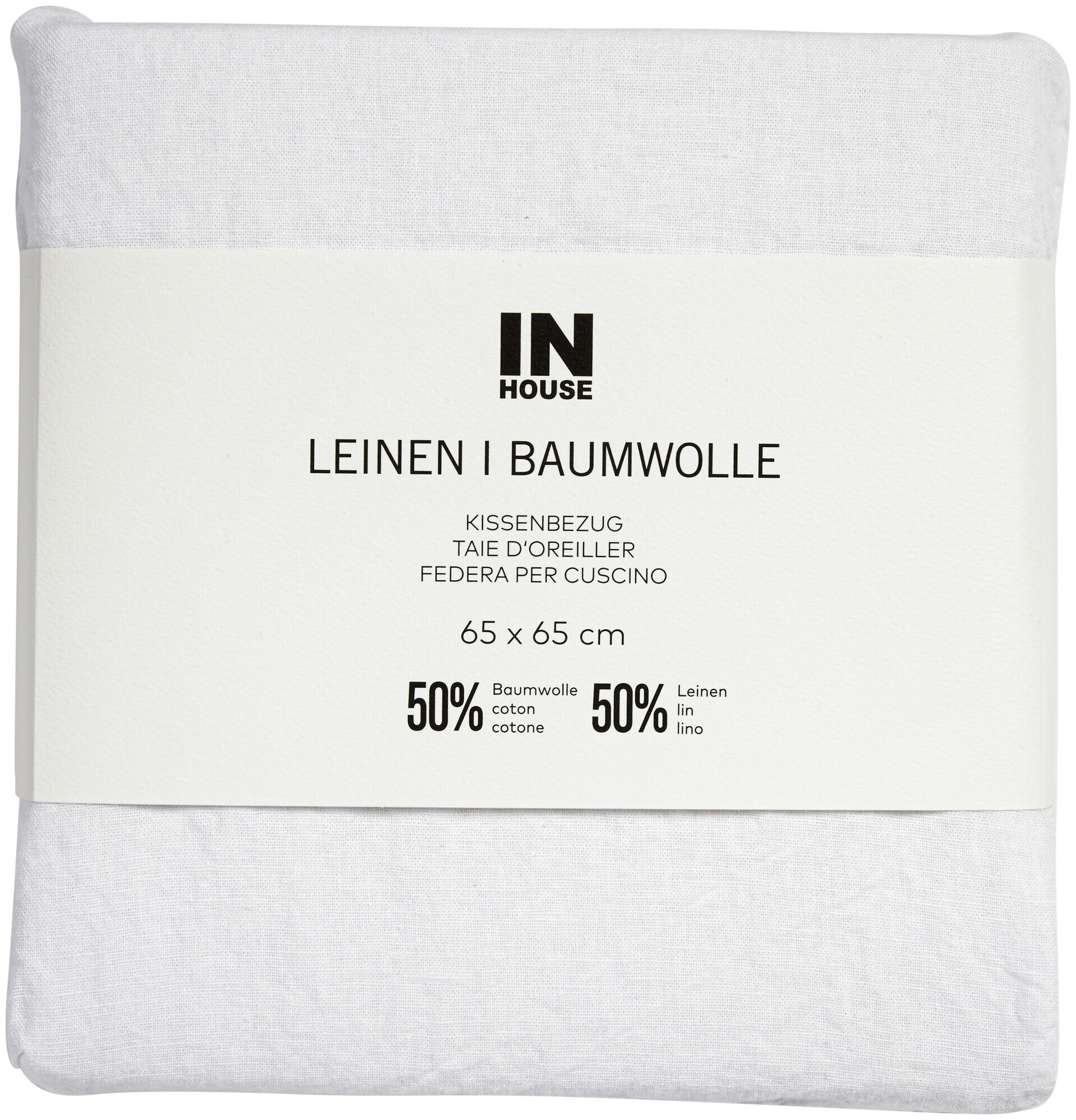 Image of Inhouse Kissen Leinen Fifty-Fifty offwhite 65x65