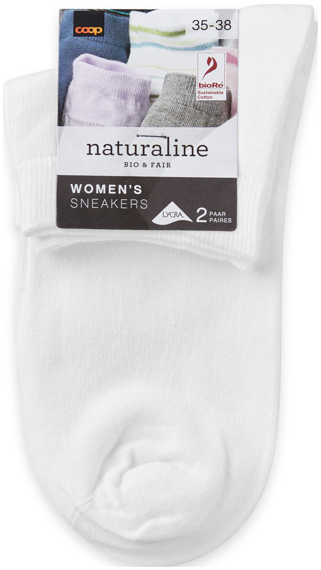 Image of Naturaline Textil Naturaline Damen Sneaker Basic Duo Weiss 35 - 38
