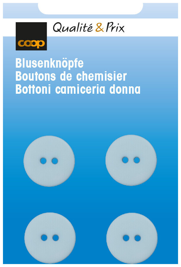 Image of Blusenknopf hellblau 15 mm 4 Stk.