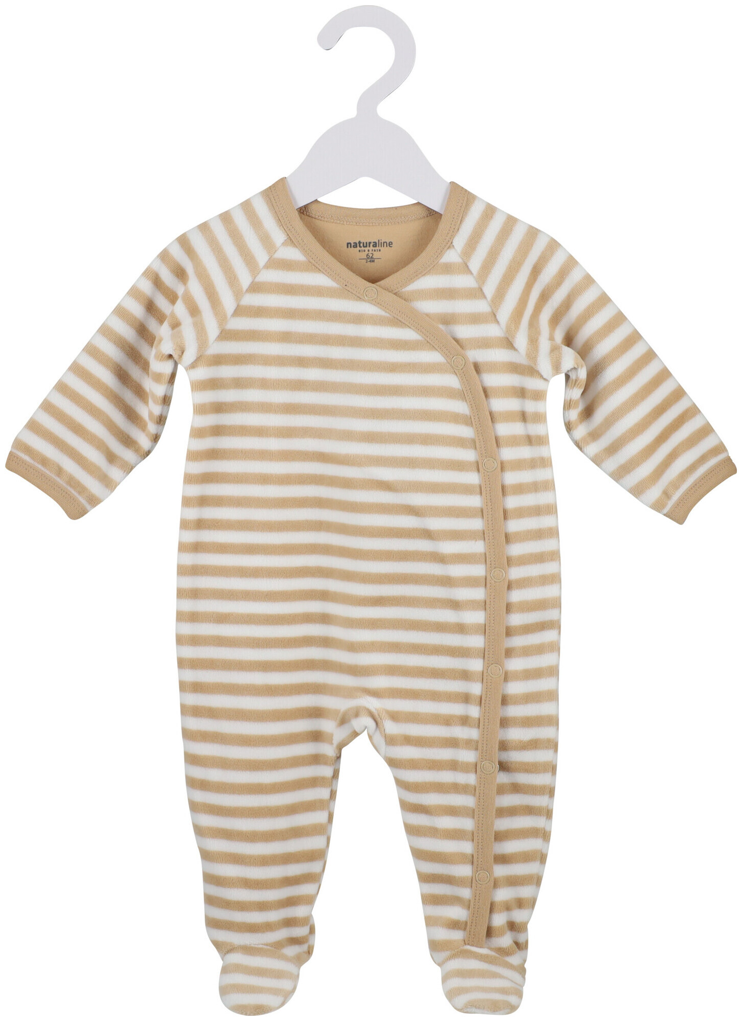 Image of Naturaline Textil New Born Nicky plush Pyjama beige/weiss 56