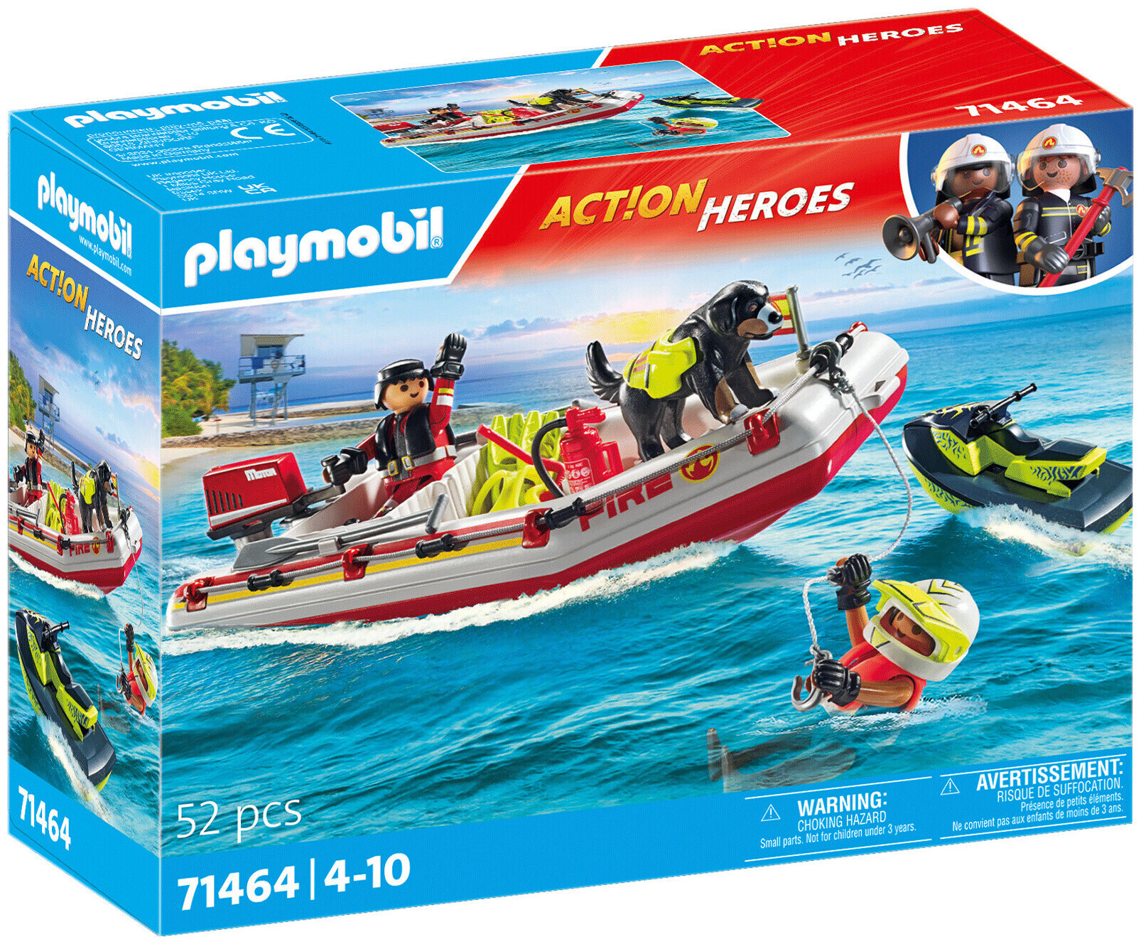 Image of Playmobil Feuerwehrboot mit Aqua Scooter