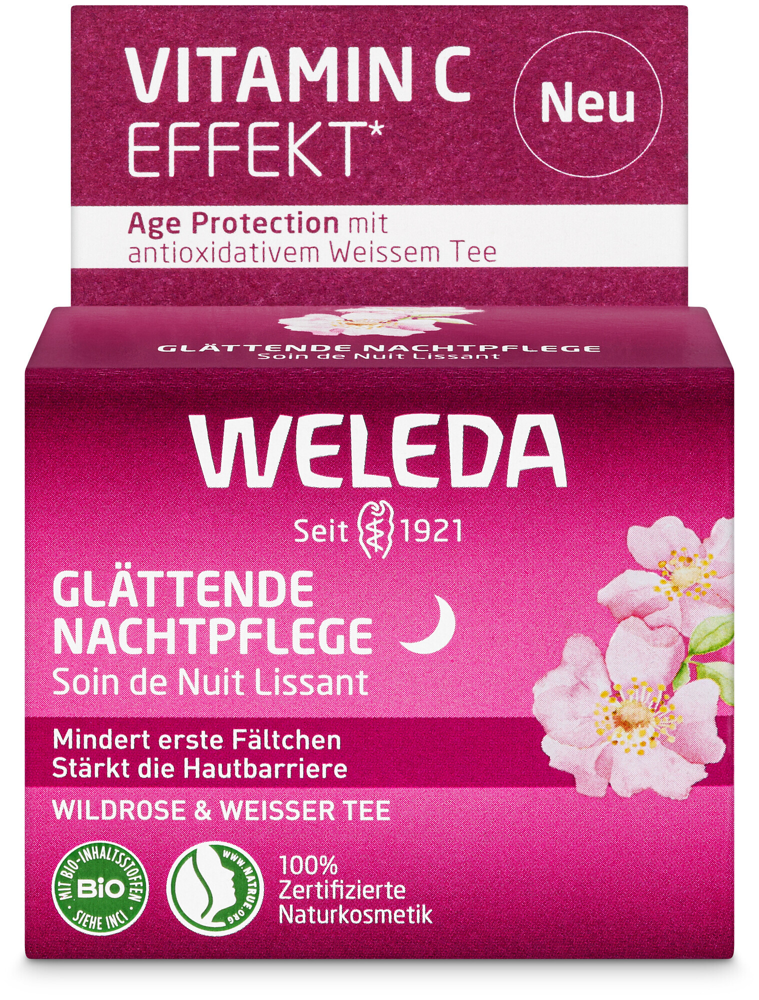 Image of Weleda Glättende Nachtpflege Wildrose & Weisser Tee