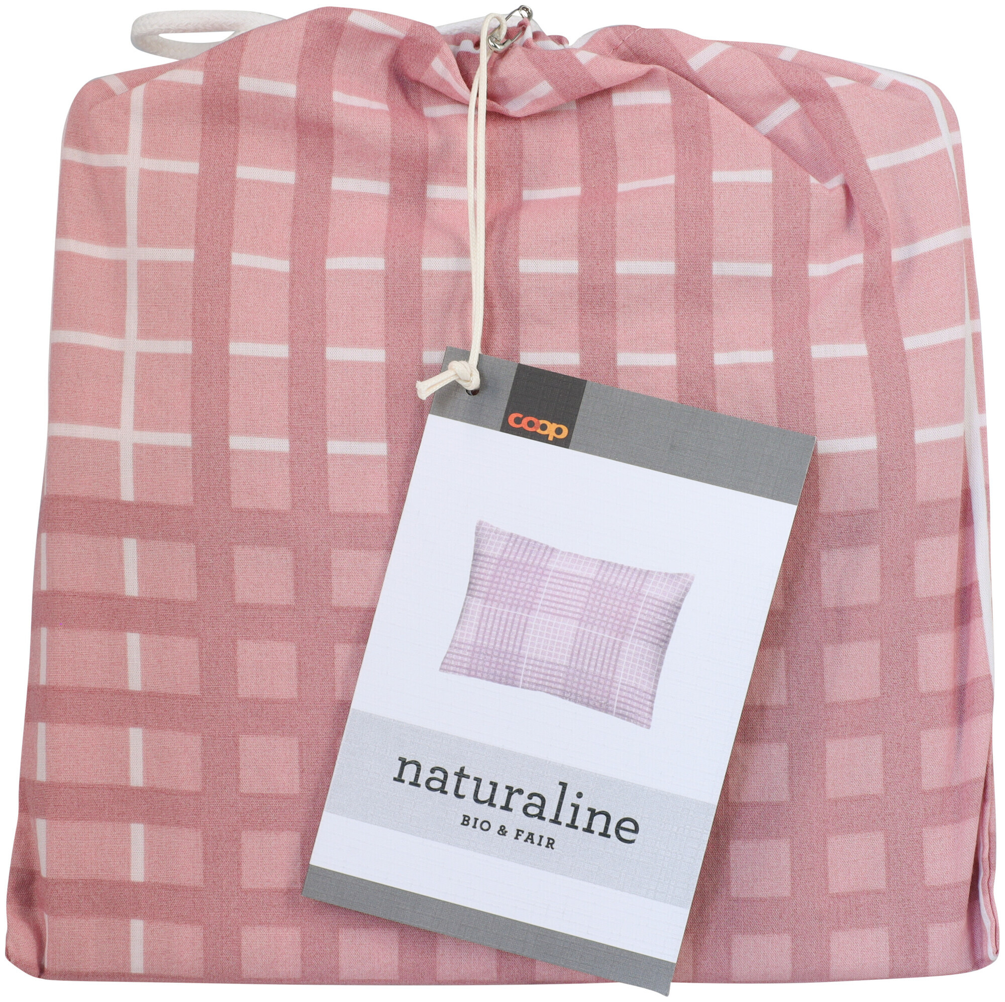 Image of Naturaline Textil Naturaline Kissenbezug Zoom Check rosa 50x70 cm