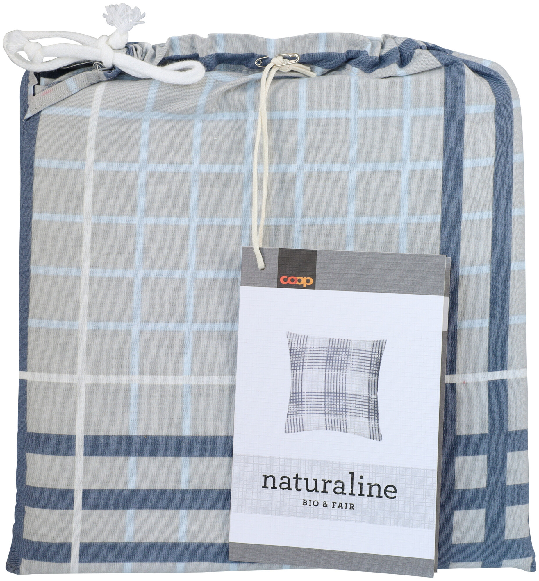 Naturaline Textil Naturaline Kissenbezug Zoom Check grau 65x65 cm