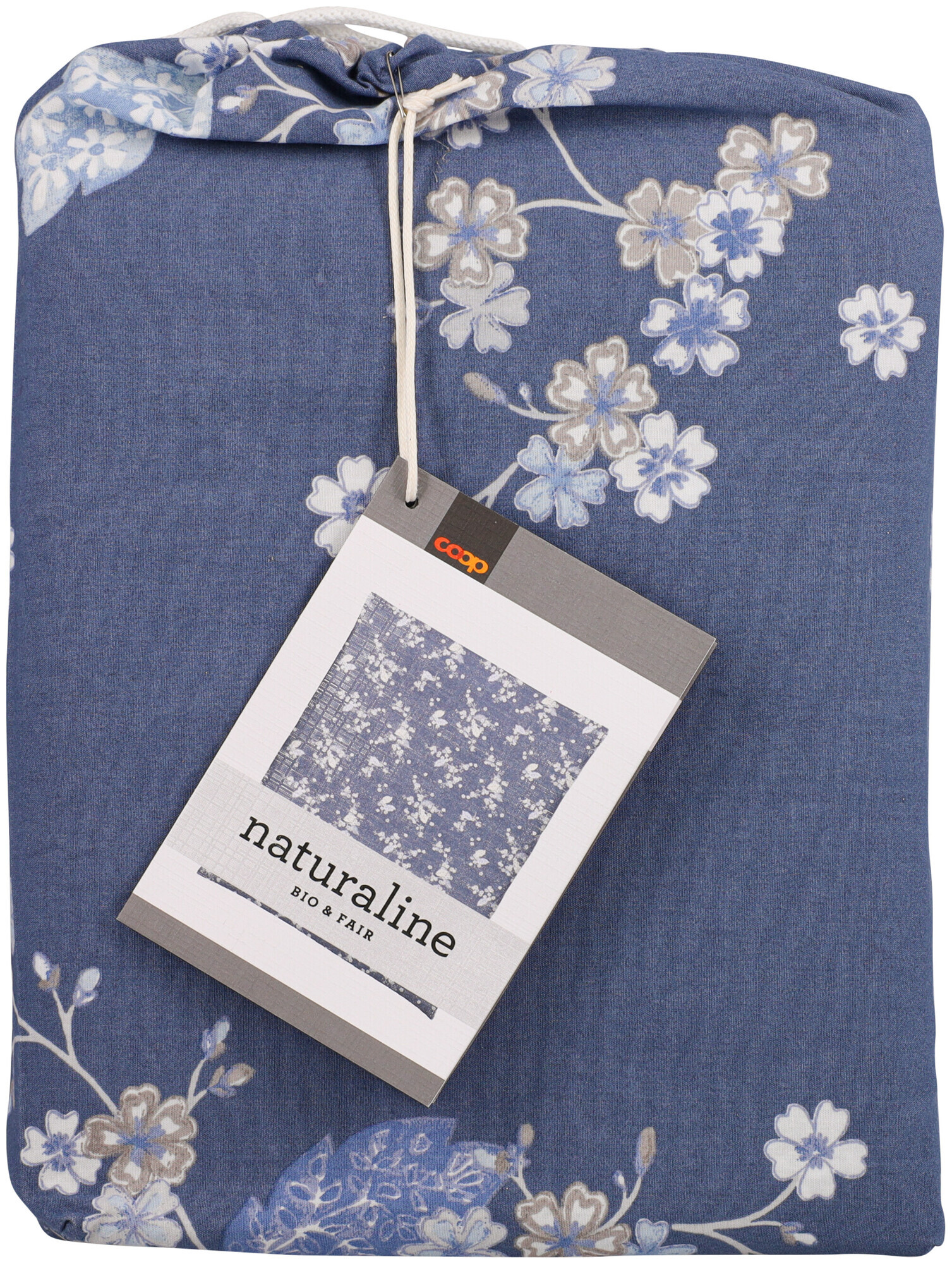 Image of Naturaline Textil Naturaline Duvetbezug Fiorella blau 160x210 cm