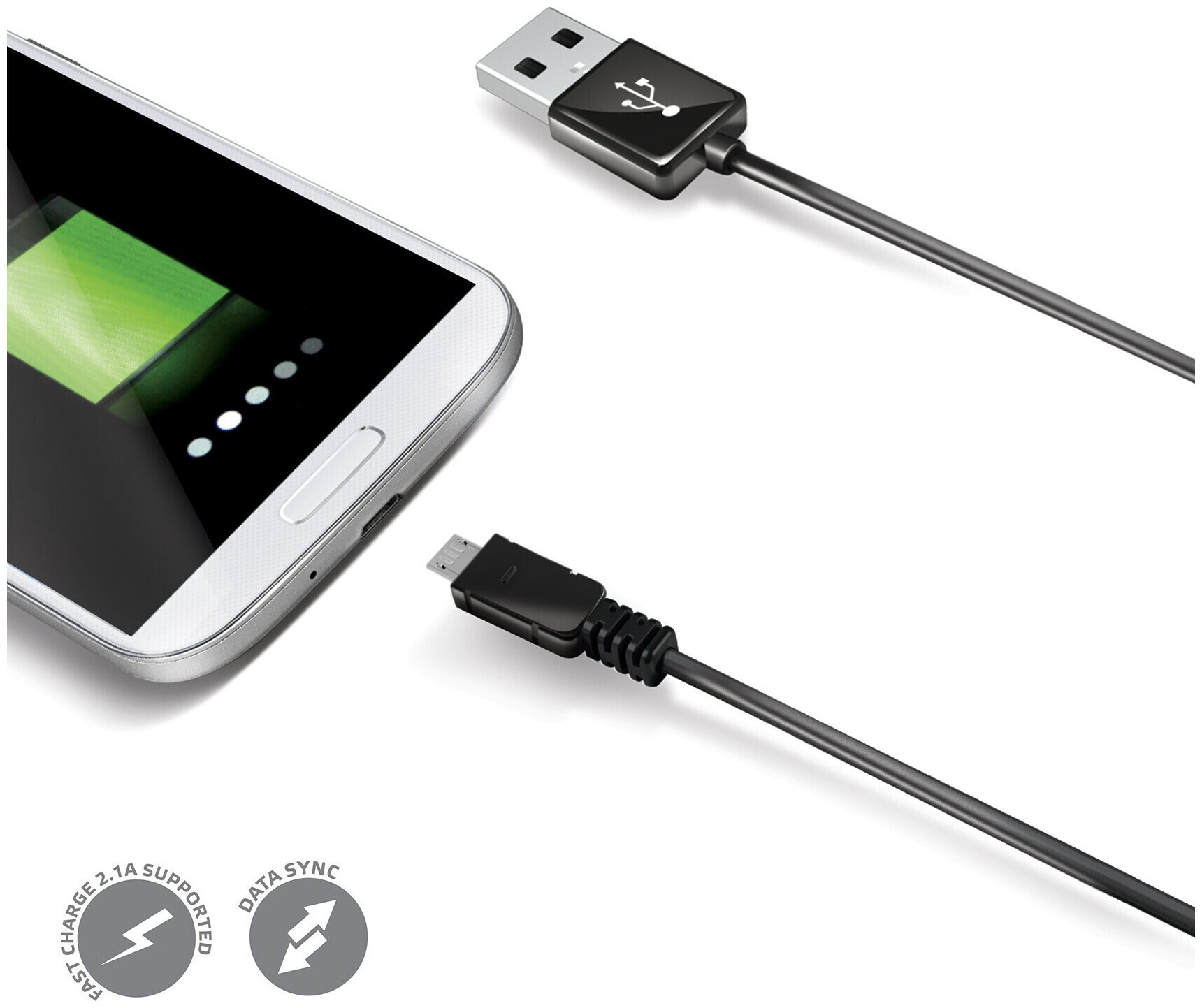 Image of Celly USB Daten Kabel Micro USB schwarz