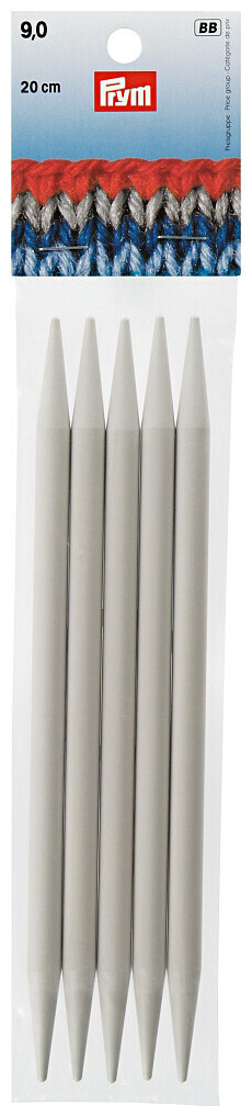 Image of Prym Strumpfstricknadeln, grau 9.00 mm, 20 cm, Karte 5 Stk., Kunststoff
