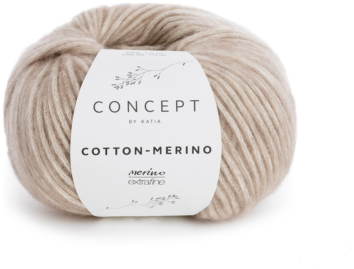 Image of Concept by Katia Cotton-Merino 104 Handstrickgarn Baumwolle/Merino extrafine beige 50g