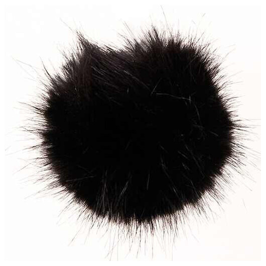 Rico Pompon en fourrure synthétique, noir