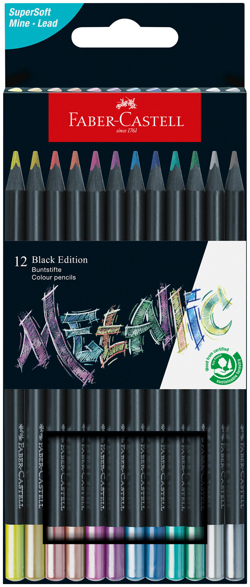 Image of Faber Castell Black Edition Buntstifte Metallic 12 Stück