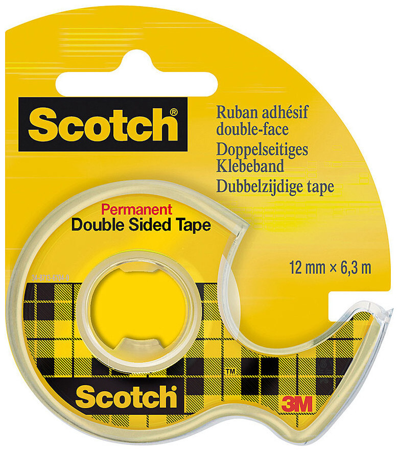 Scotch 136D-Mdeu Doppelseitiges Klebeband 12 mm x 6.3 m