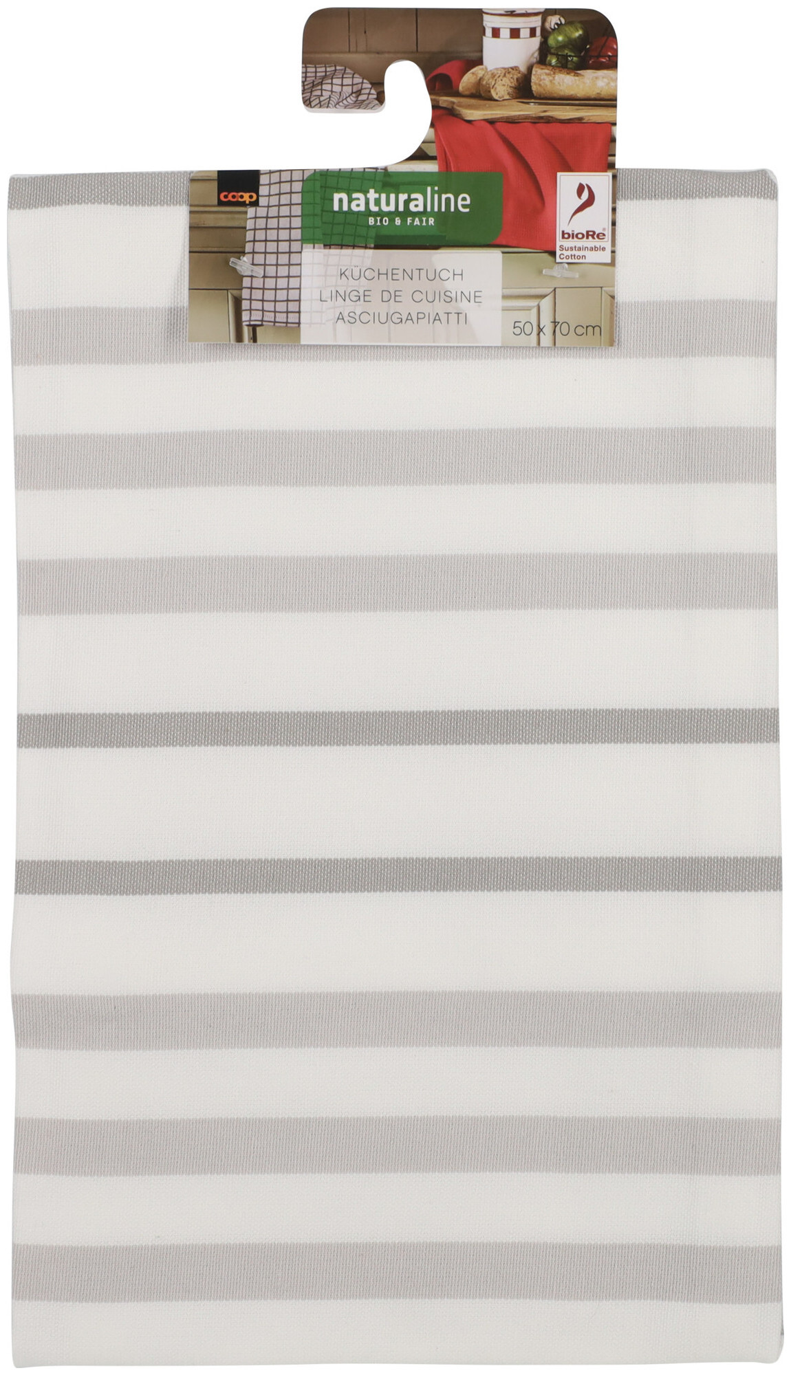 Naturaline Textil Naturaline Linge de cuisine gris à carreaux 50x70cm