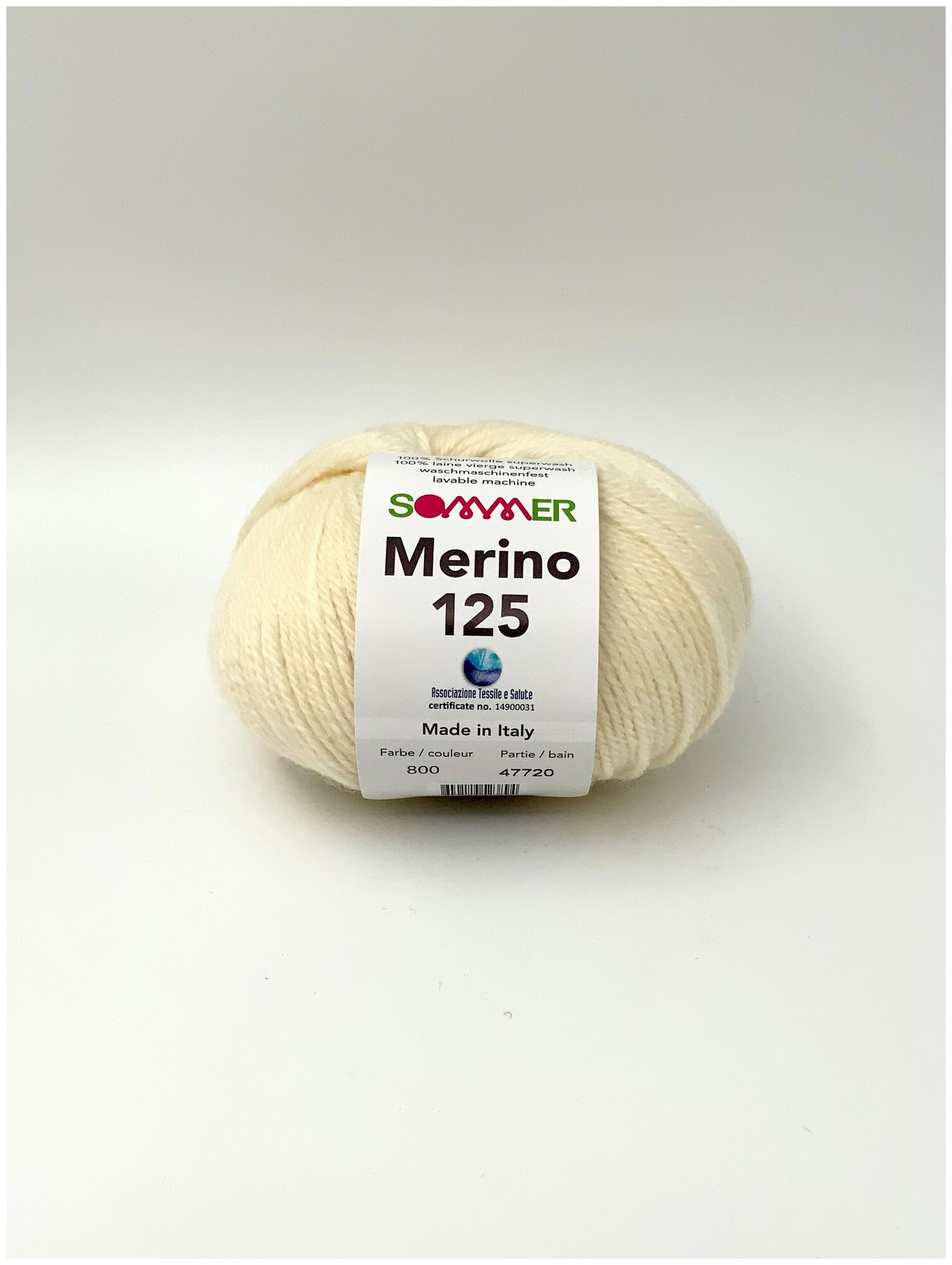 Image of Sommer Merino 125 800 Handstrickgarn 100% Merino Superwash écru 50g