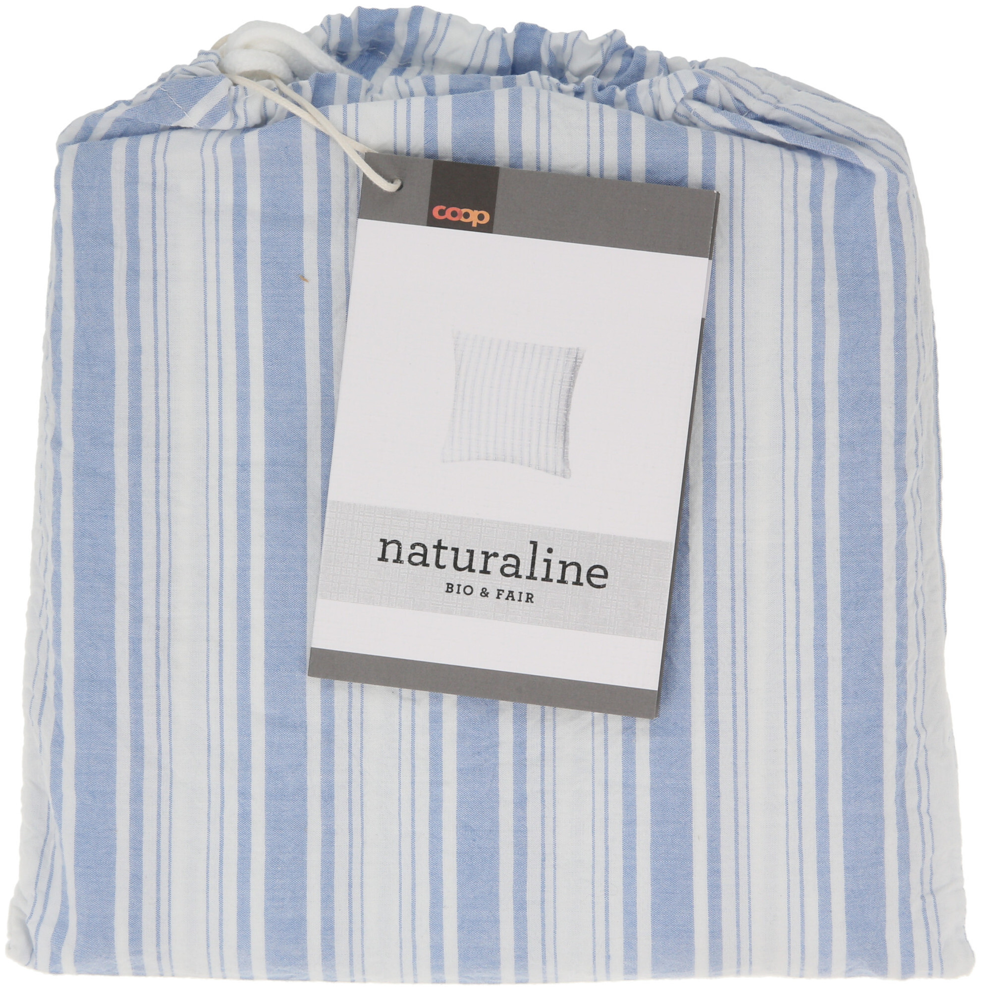 Naturaline Textil Naturaline Kissenbezug Streifen hellblau 65x65 cm