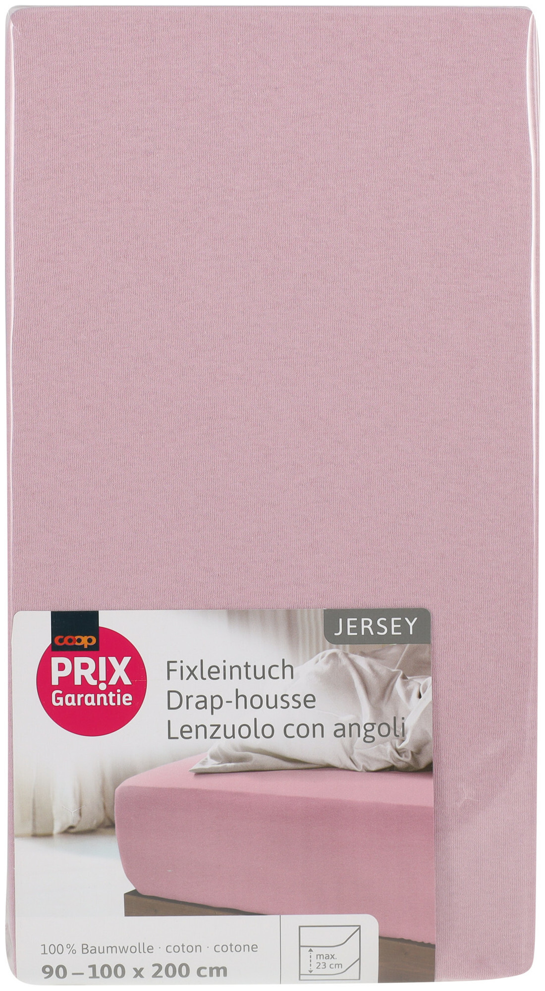 Image of Prix Garantie Fixleintuch Jersey rose 90x200cm