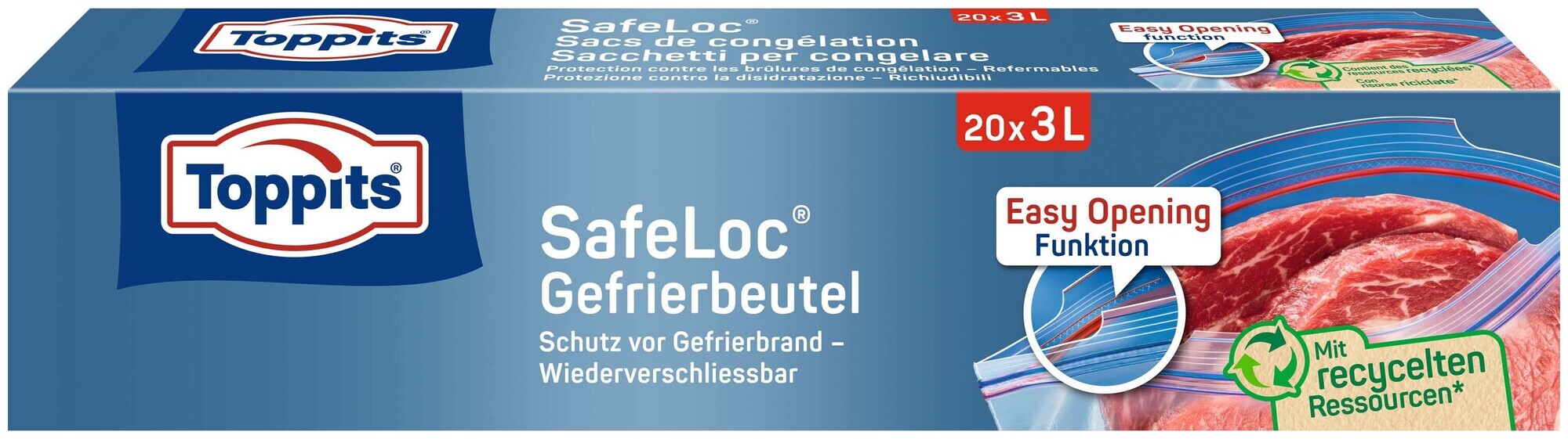 Toppits sac congélation double scellé 20 x 3 l
