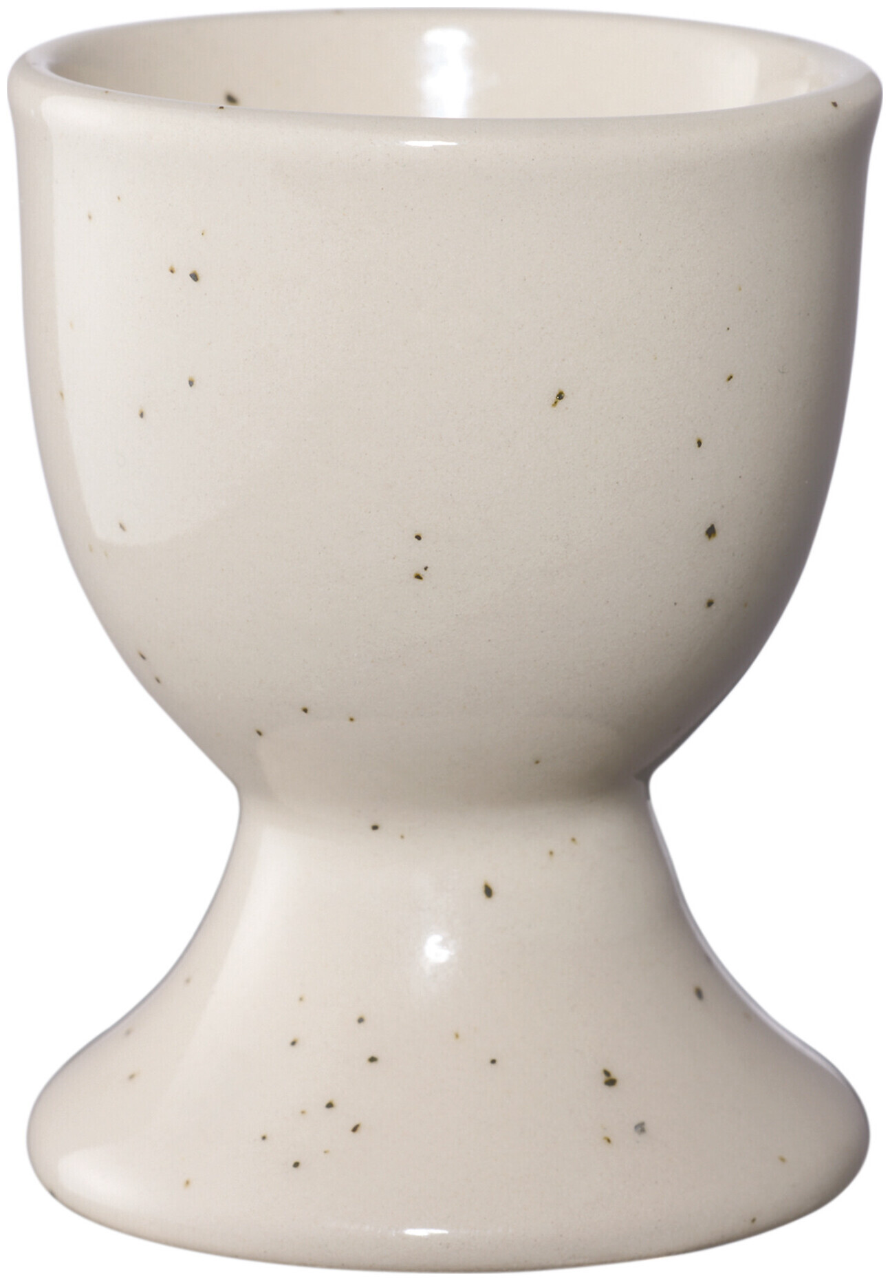 Eierbecher 4 Stück beige mit Tupfern