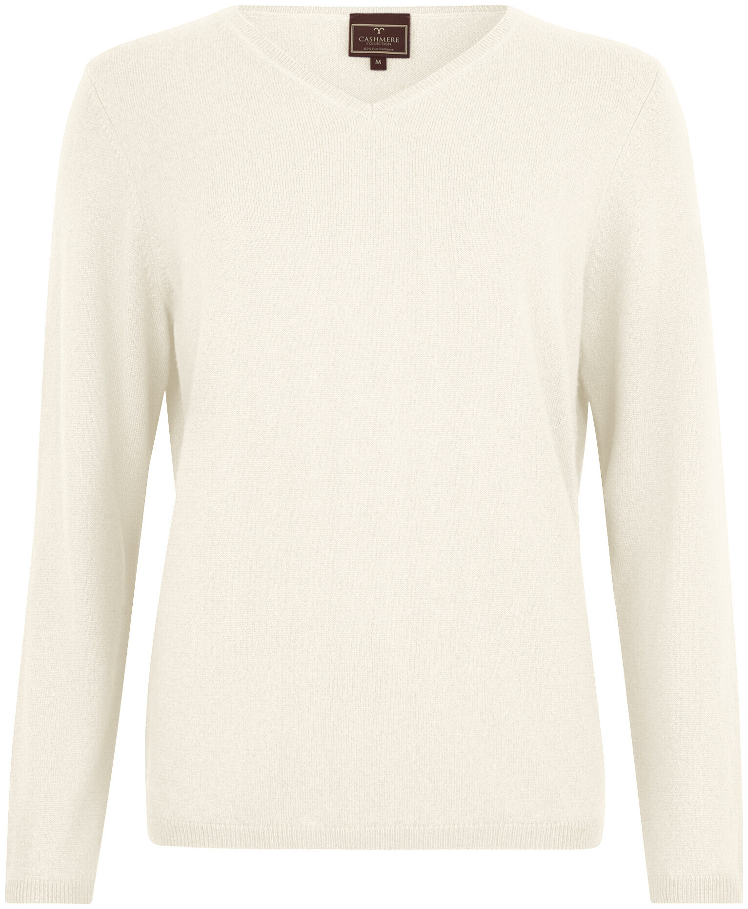 Image of Cashmere Damen Pullover V-Ausschnitt ecru S