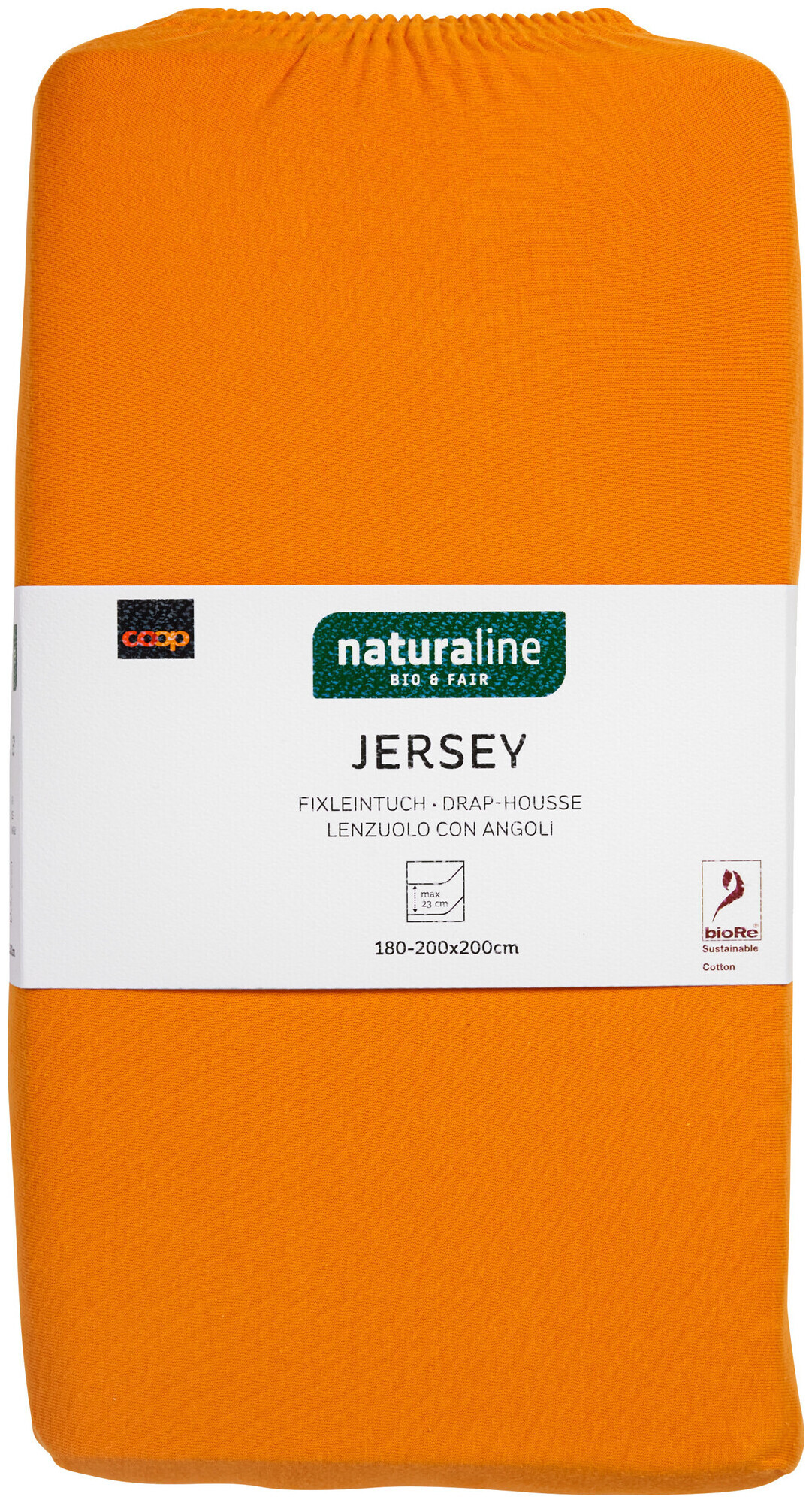 Image of Naturaline Textil Bio Fixl. Jersey 180x200 orange