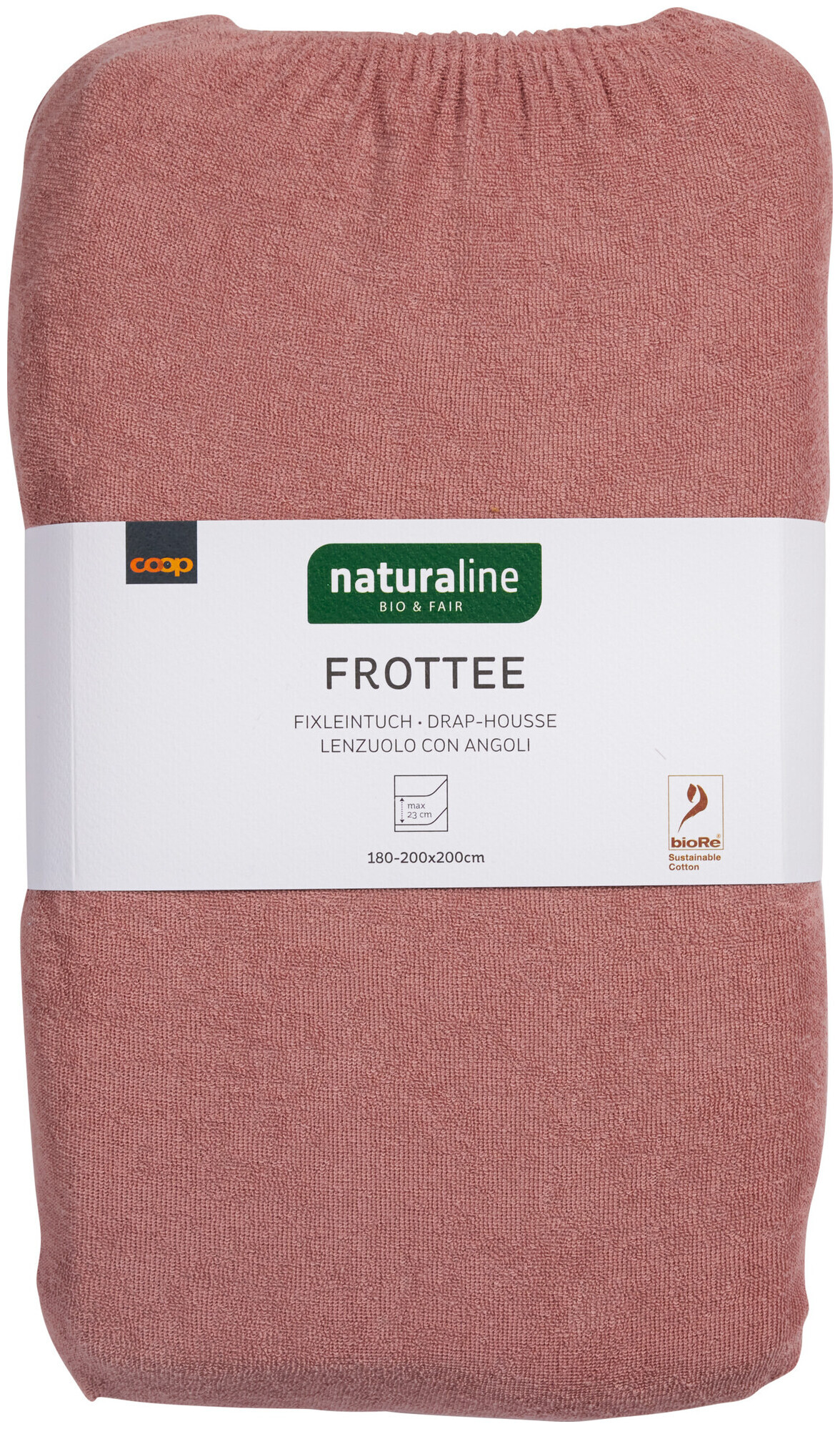 Image of Naturaline Textil Bio Fixl. Frotte 180x200 altrosa