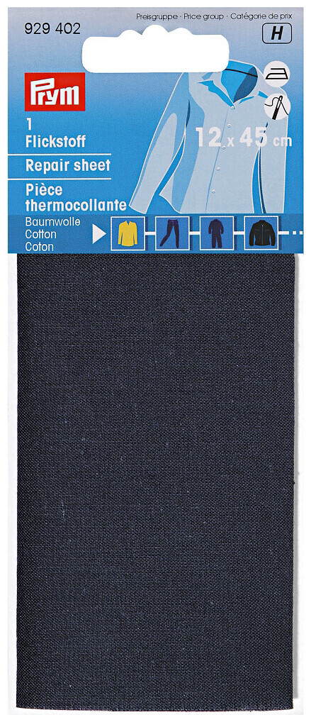 Prym tissu thermocollant marine 12 x 45 cm carte