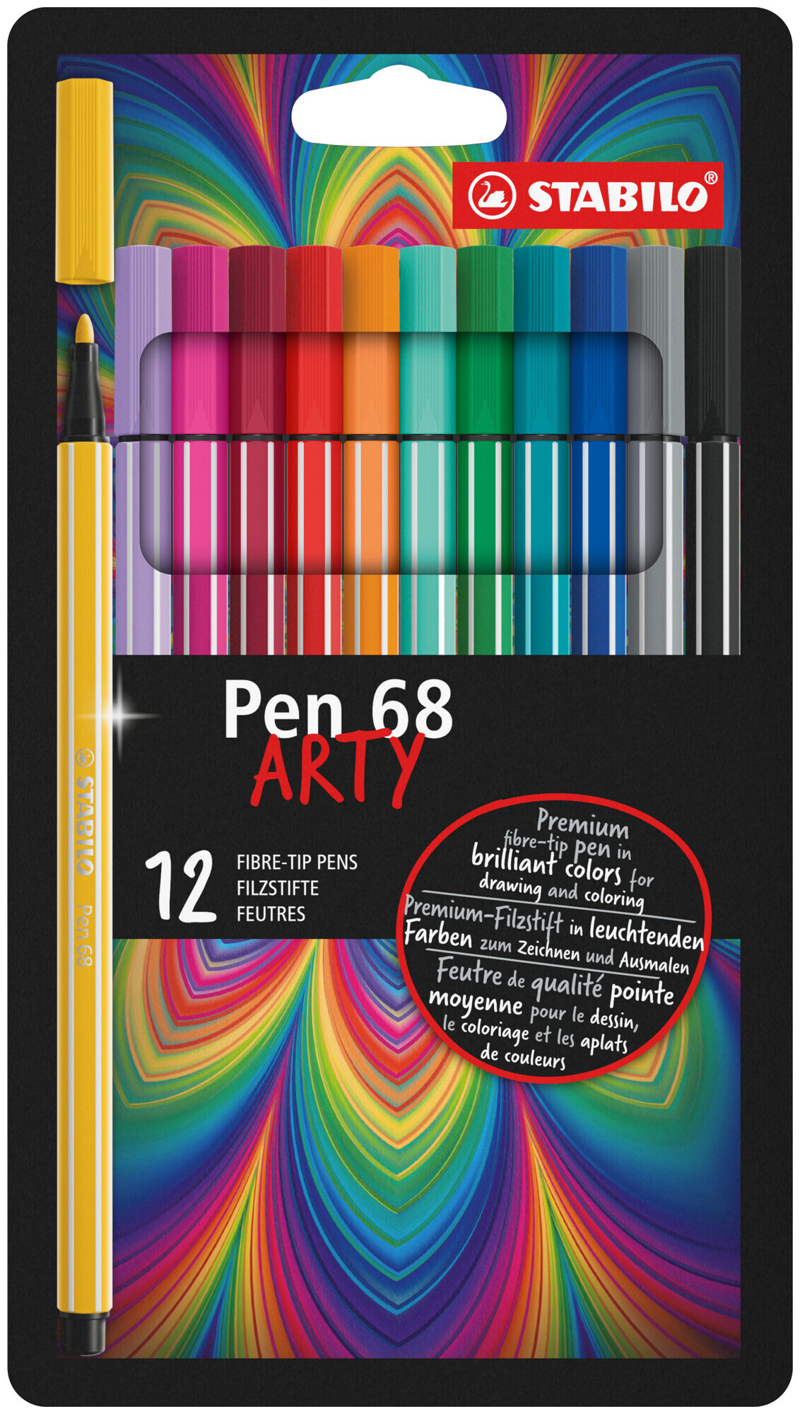 Image of Stabilo Pen 68 Fasermaler 12er Etui Arty