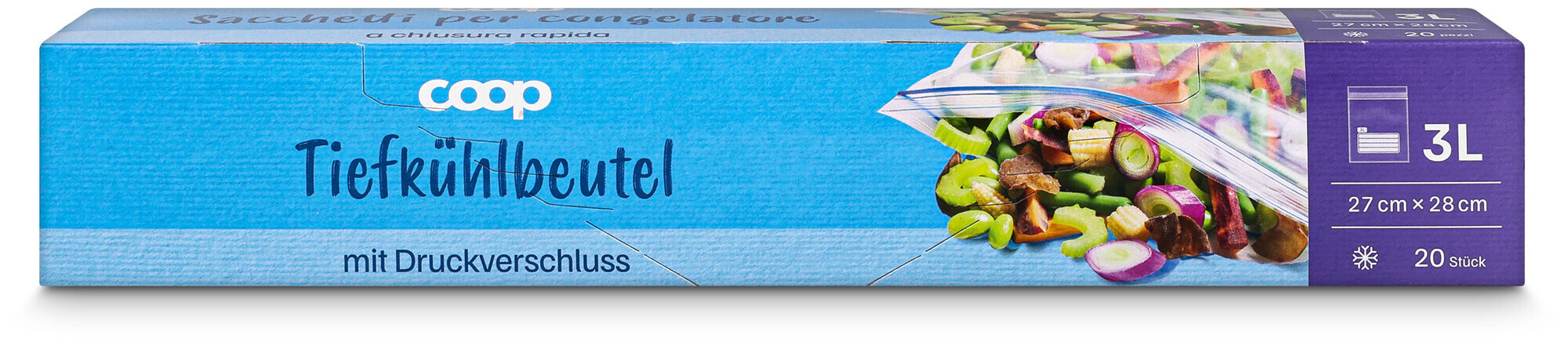 Image of Coop Tiefkühlbeutel Druckverschluss 3l 20 Stück