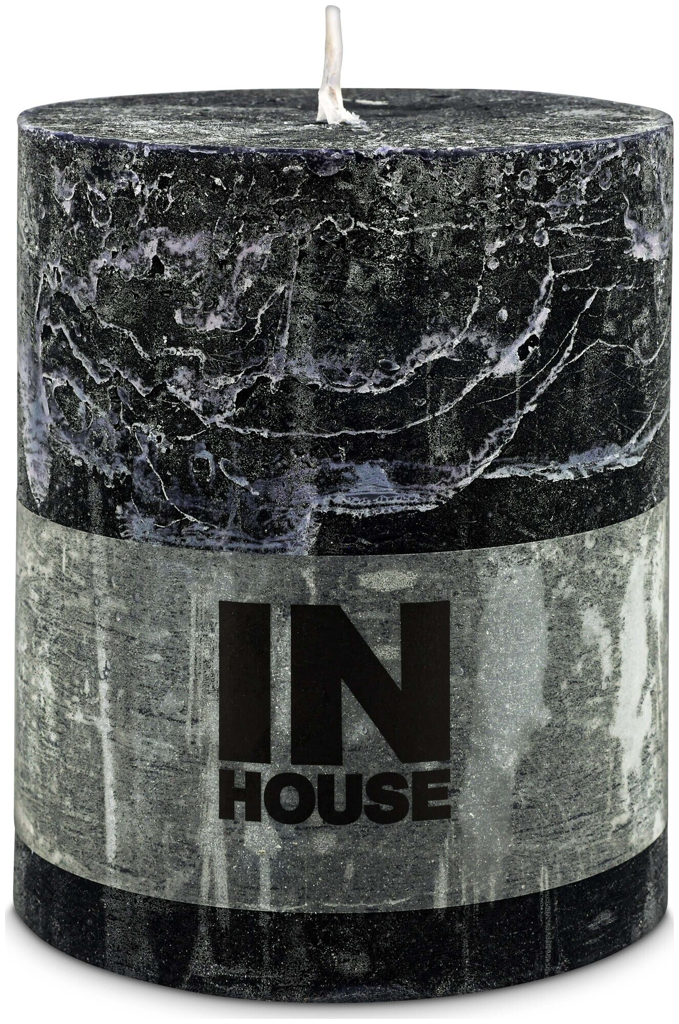 Image of Inhouse Zylinderkerze Rustic 100x120 Schwarz