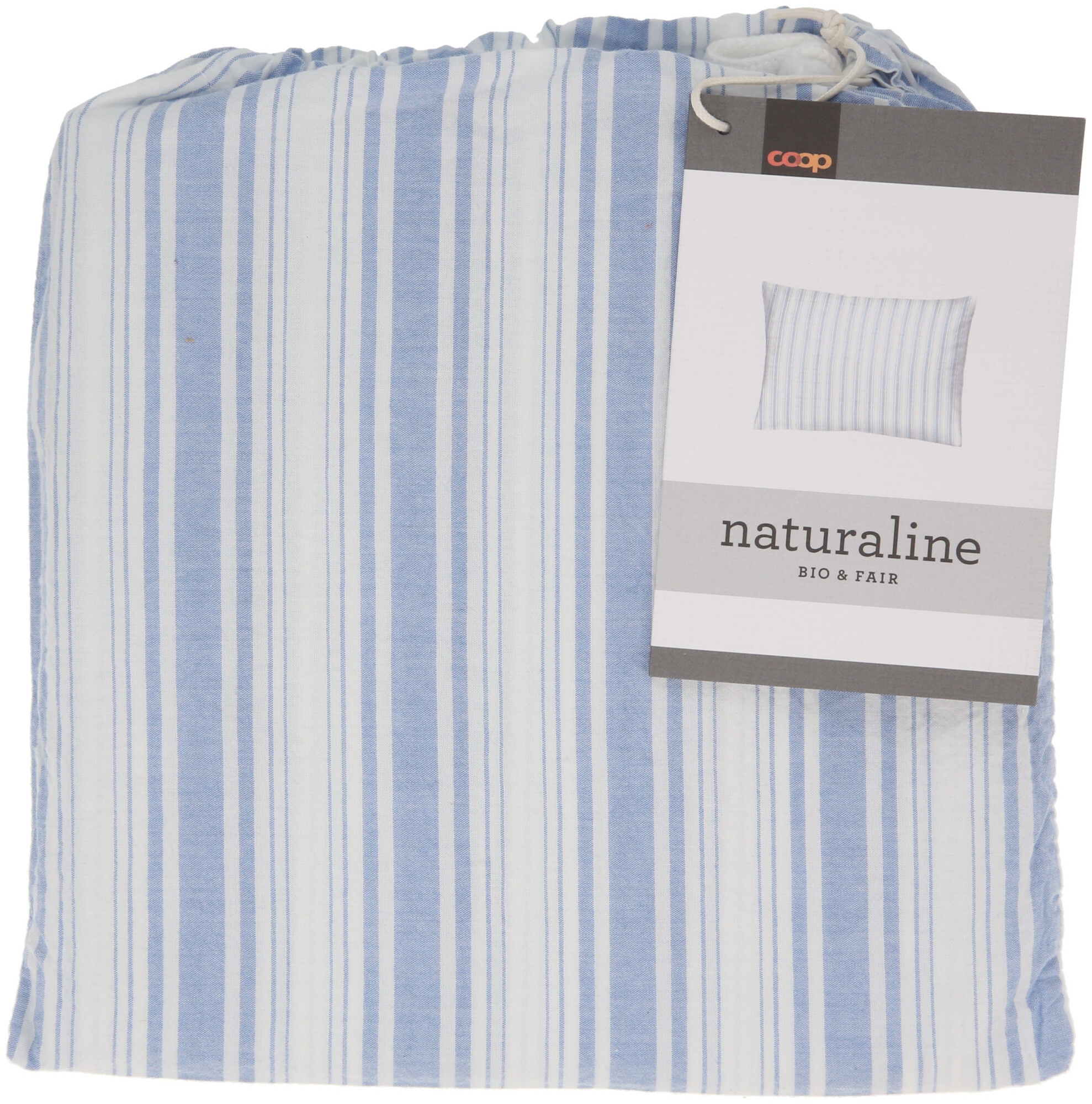 Image of Naturaline Textil Naturaline Kissenbezug Streifen hellblau 50x70 cm