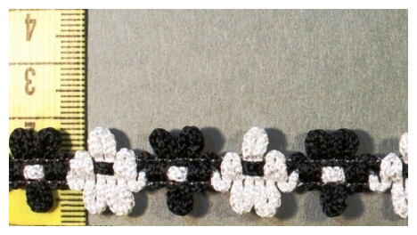 Image of Blumenborte schwarz weiss 1.5m