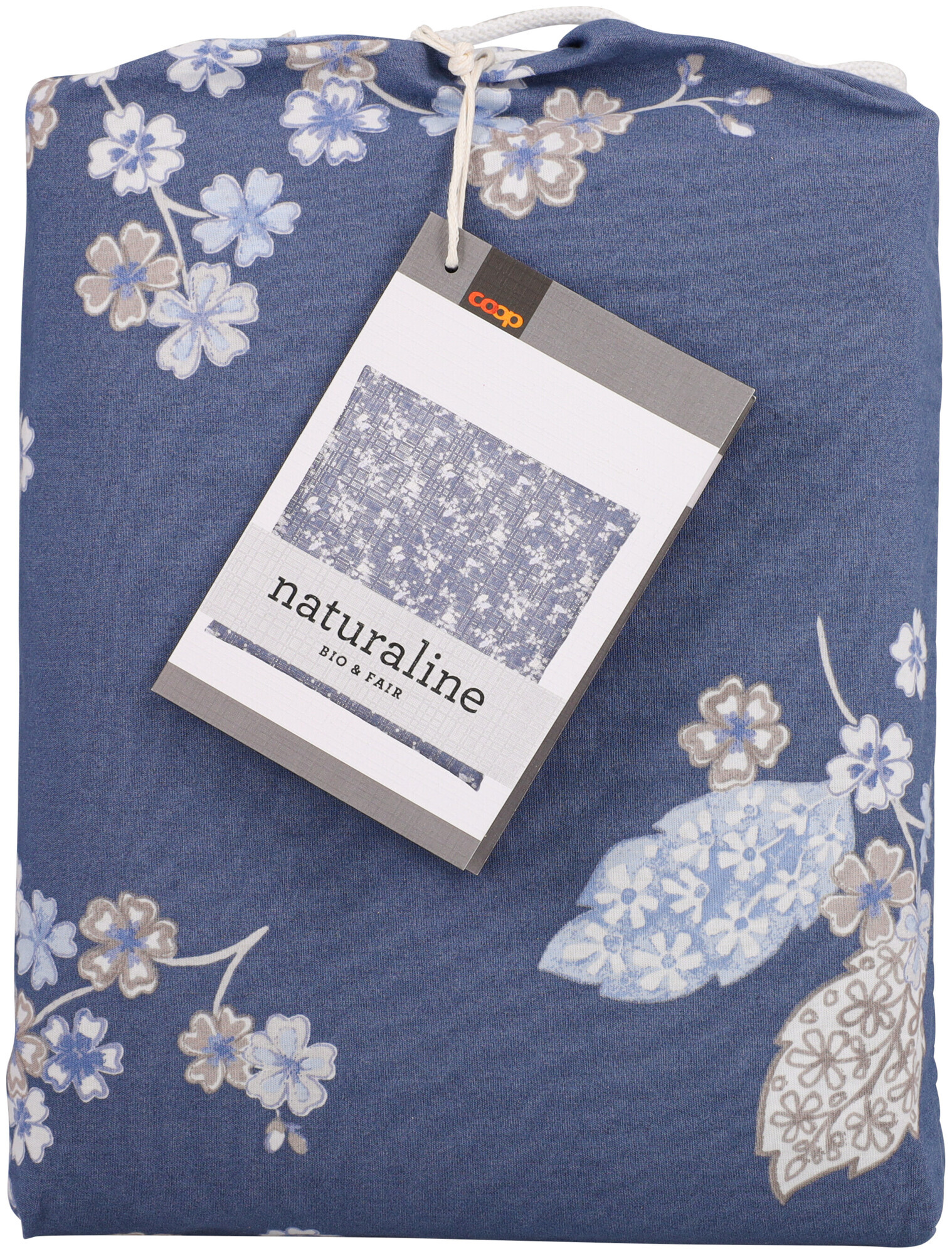 Image of Naturaline Textil Naturaline Duvetbezug Fiorella blau 200x210 cm