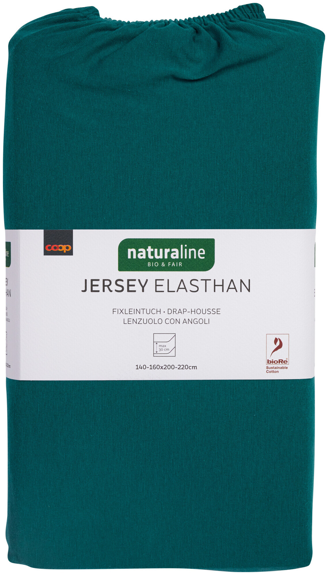 Image of Naturaline Textil Bio Fixl. Jersey EA 160x200 petrol