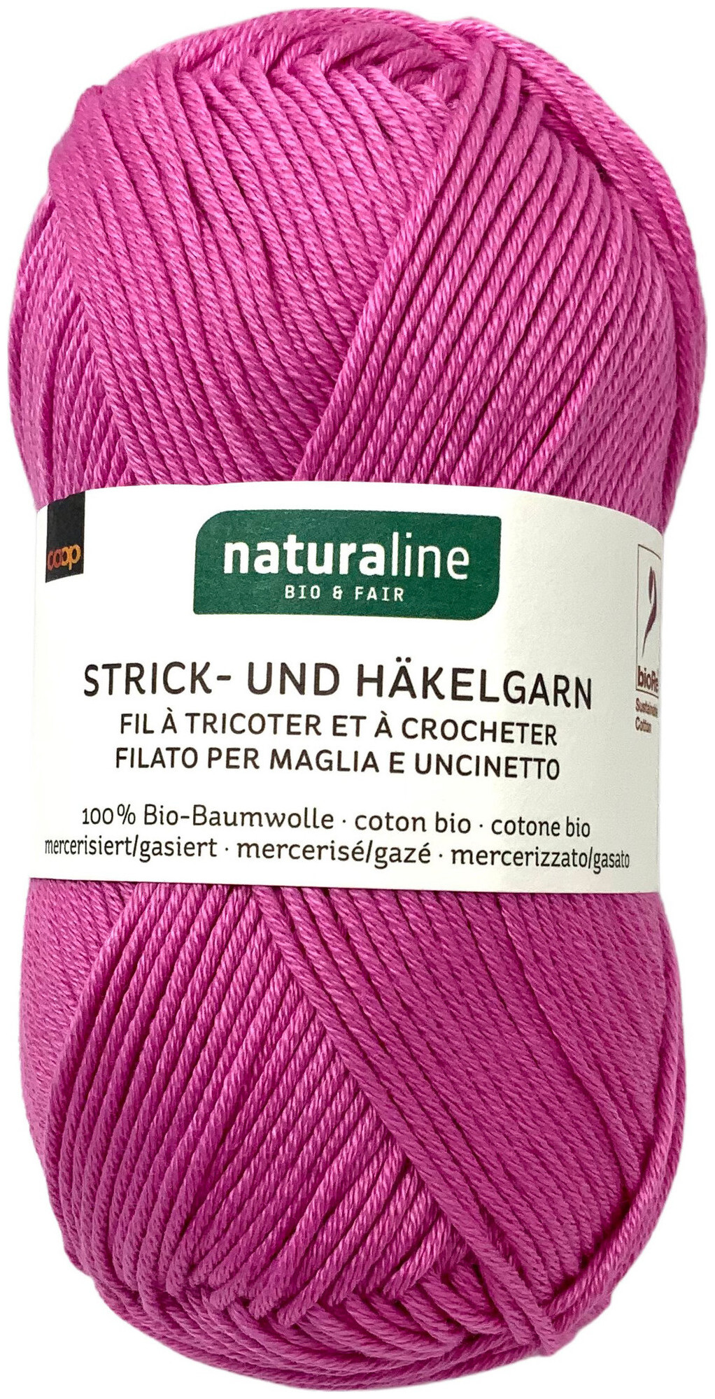 Naturaline Textil Coop Bio Naturaline 334 Handstrickgarn 100% Baumwolle merc. pink 50g