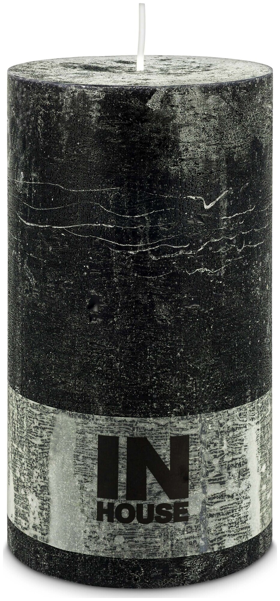 Image of Inhouse Zylinderkerze Rustic 100x180 Schwarz