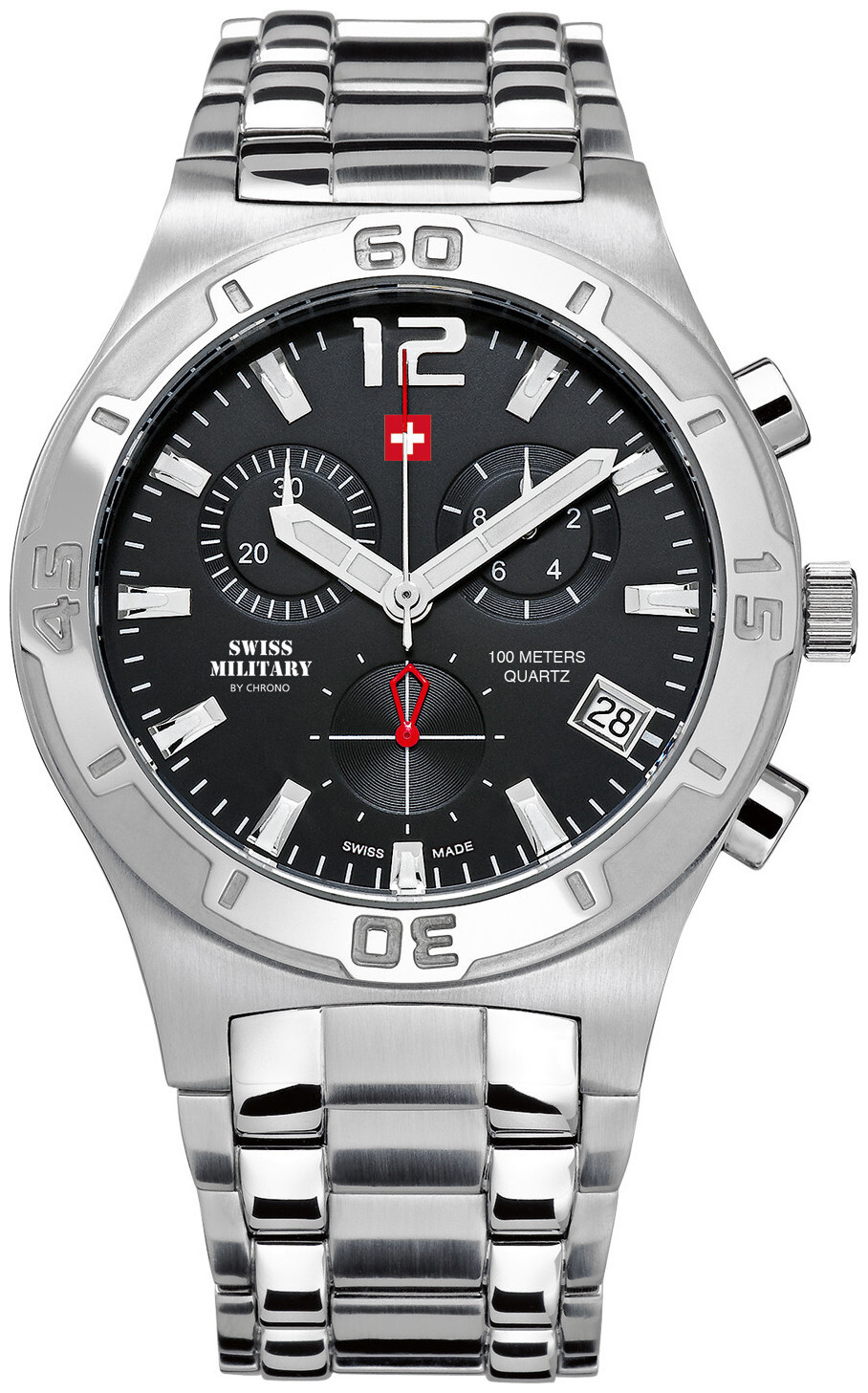 Swiss Military by Chrono Montre chronographe avec mouvement à quartz et bracelet en acier inoxydable Sm34015.01