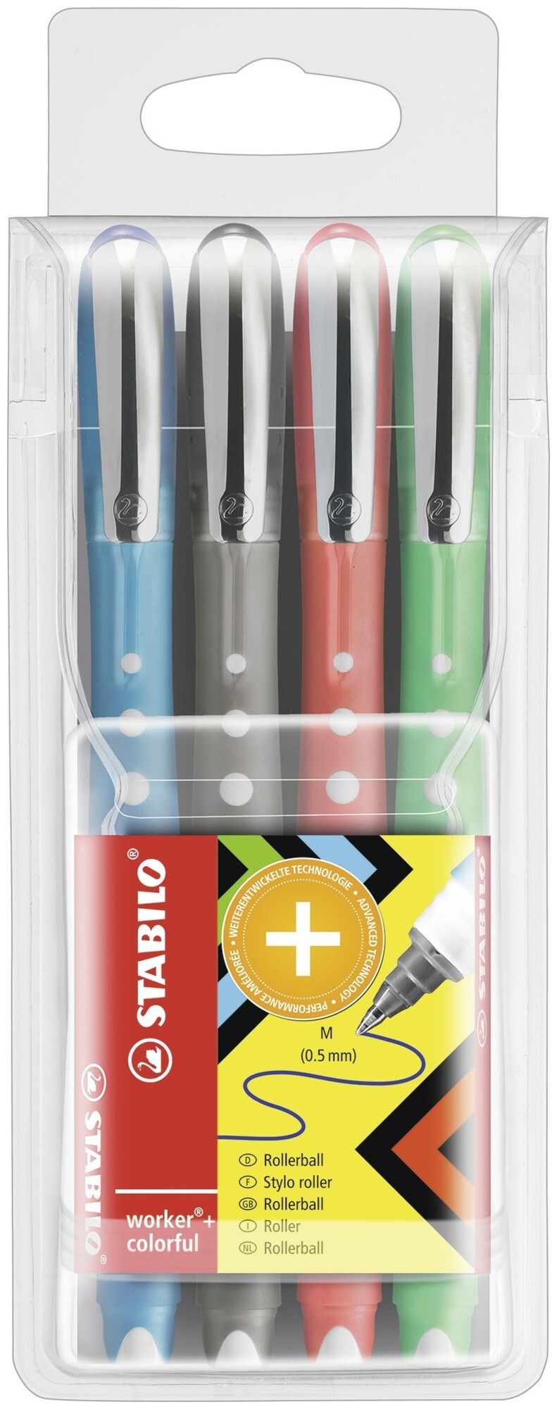 Image of Stabilo Tintenroller worker+ colorful medium 4er Etui