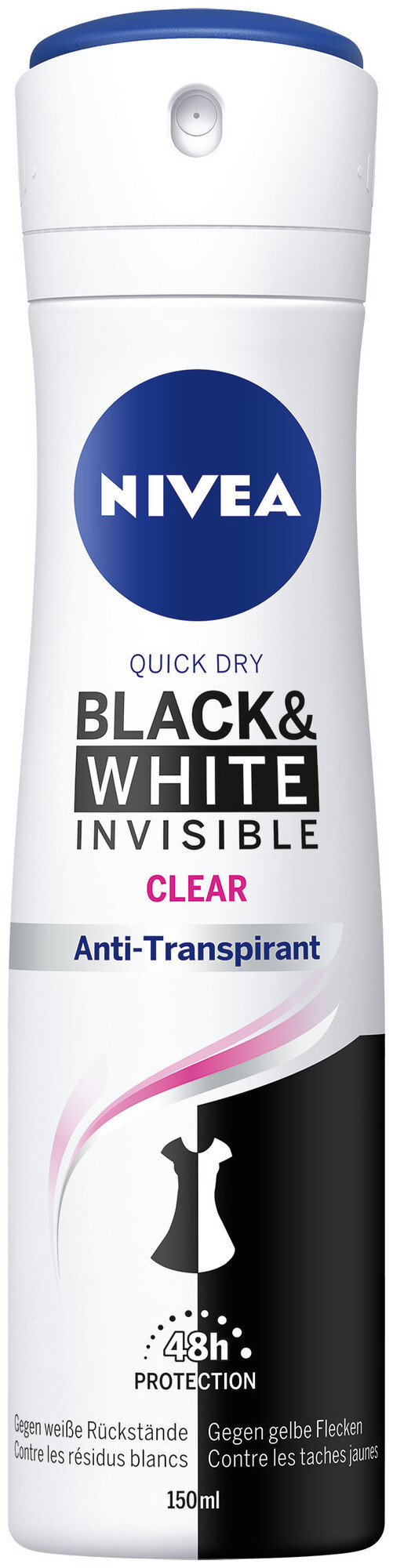 Image of Nivea DEO Black & White Invisible Clear Spray Female