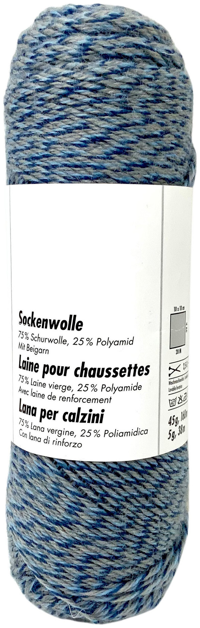 Sommer Weda Sockenwolle 5423 blau-grau meliert 50g