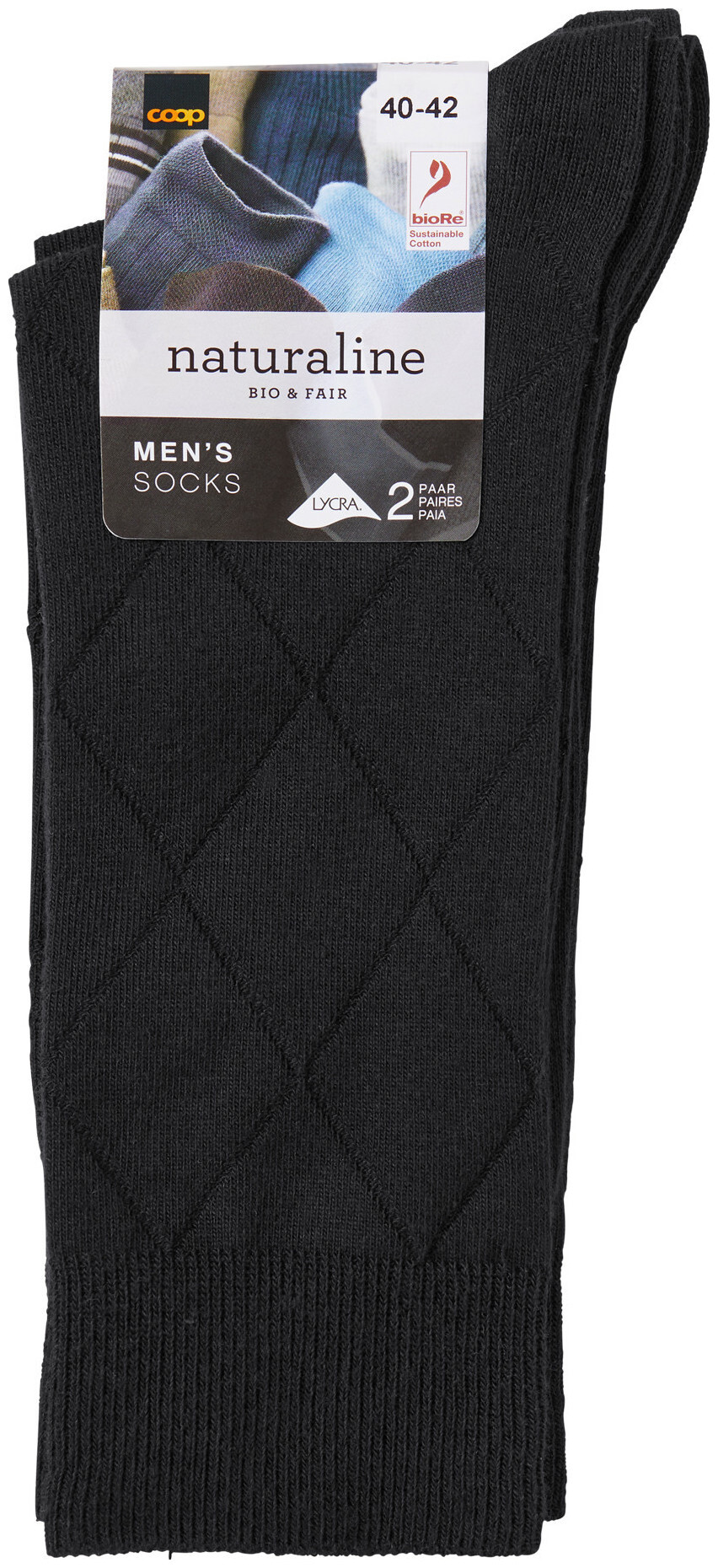 Image of Naturaline Textil Naturaline Herren Socken Rhomben Schwarz 40 - 42