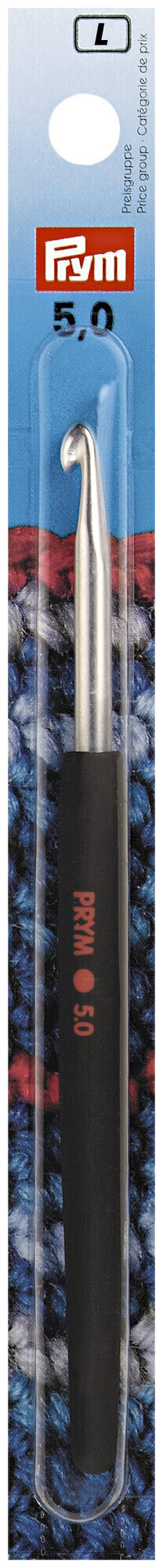 Image of Prym Häkelnadel Softgriff, color 5.00 mm, 14 cm, Karte, Aluminium