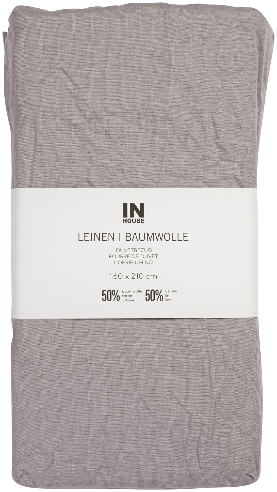 Image of Inhouse Duvet Leinen Fifty-Fifty silber 160x210