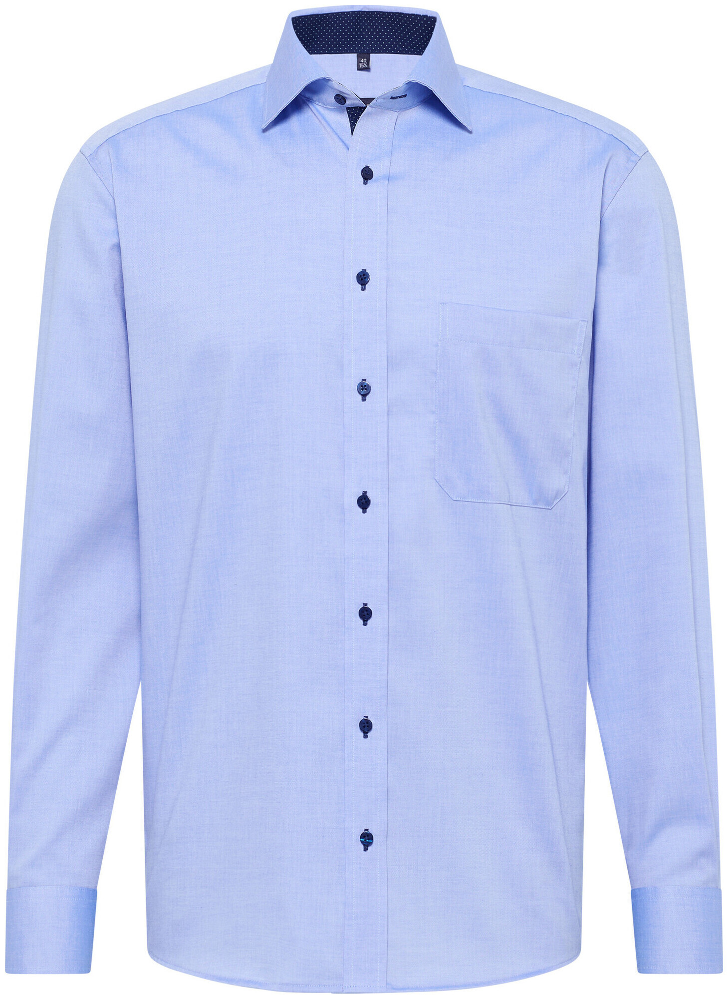 Eterna Comfort FIT Chemise en fin oxford à manches longues bleue 44