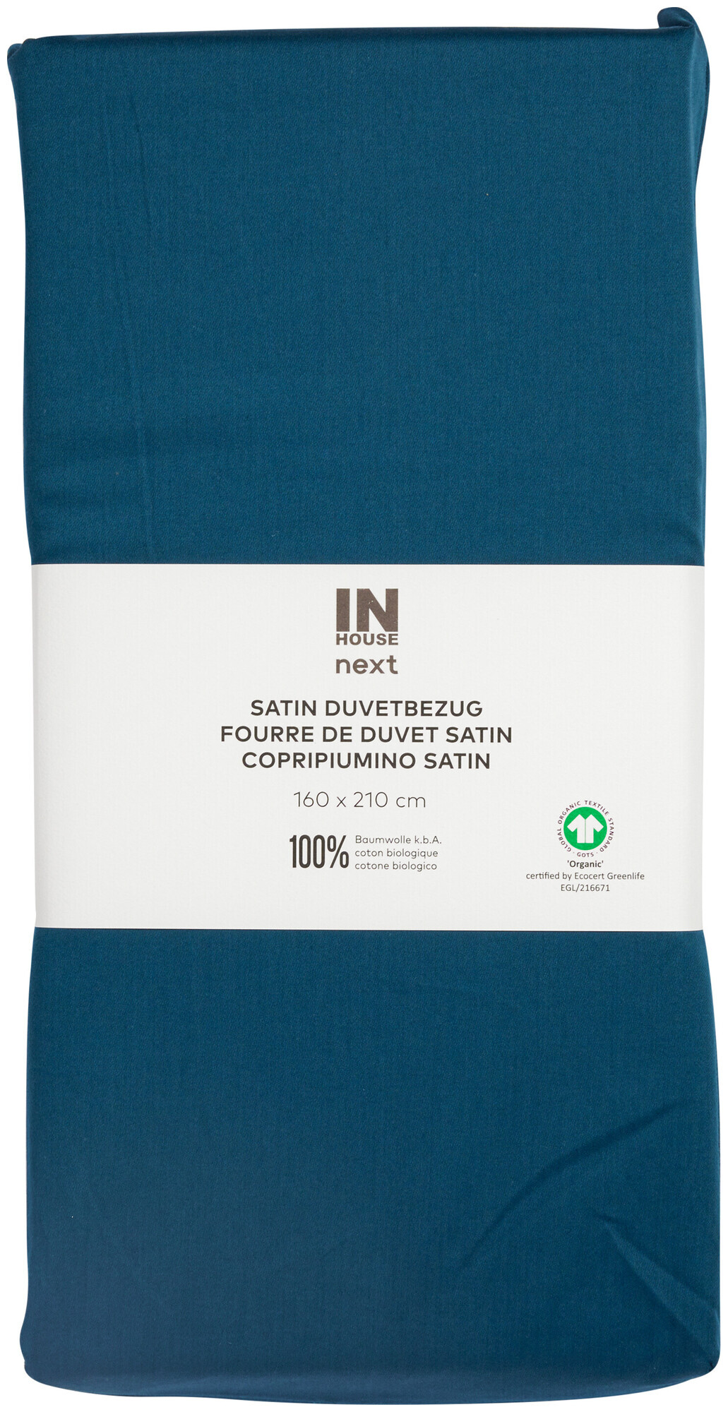 Image of Inhouse Duvet Gots Satin 160x210 petrol