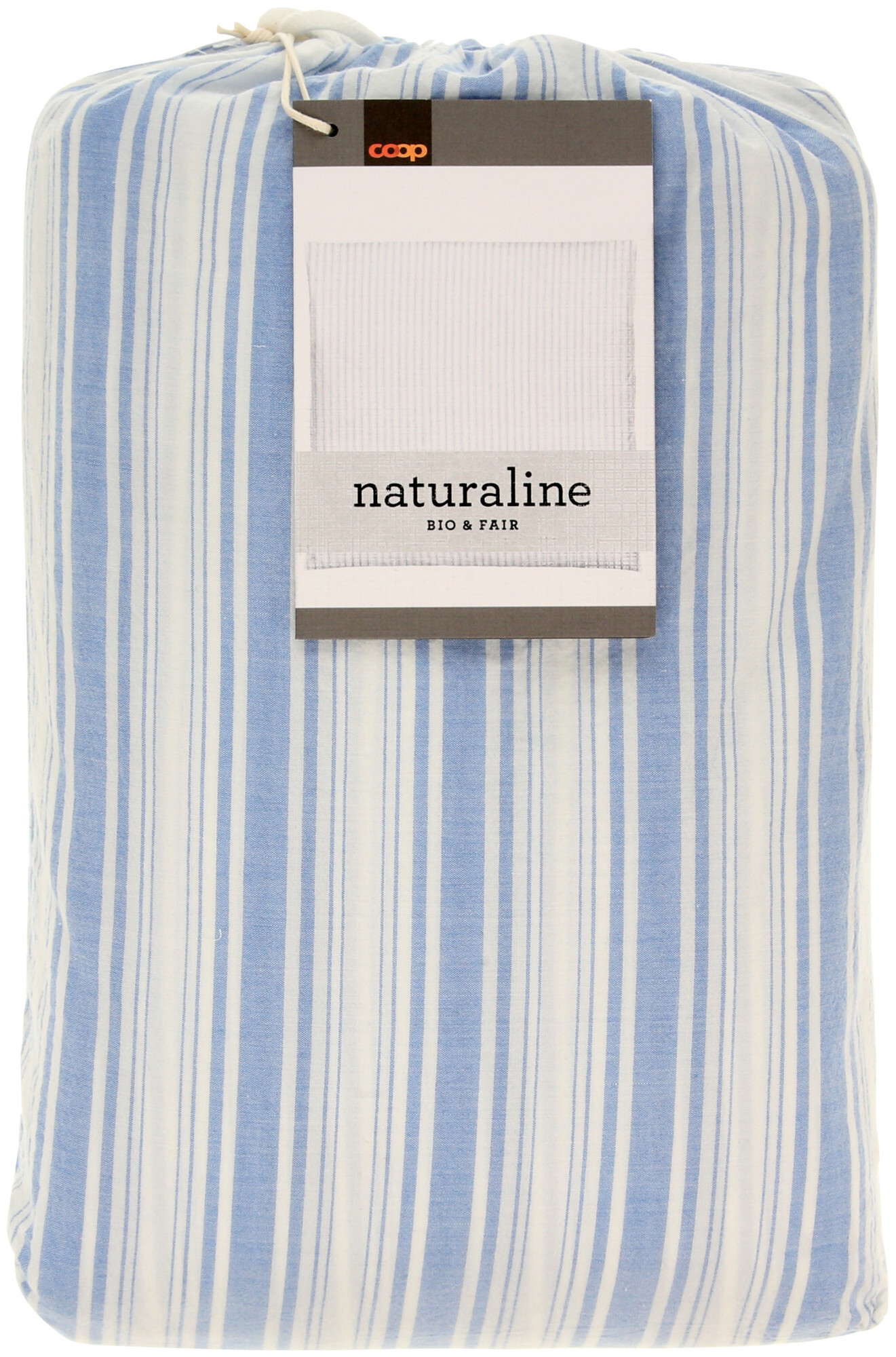 Image of Naturaline Textil Naturaline Duvetbezug Streifen hellblau 200x210 cm