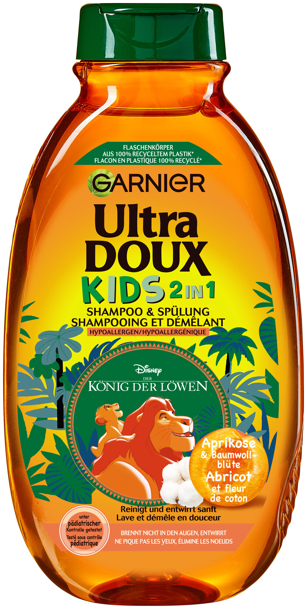 Image of Garnier Ultra Doux Kids 2in1 Aprikose & Baumwollblüte Shampoo, 300ml